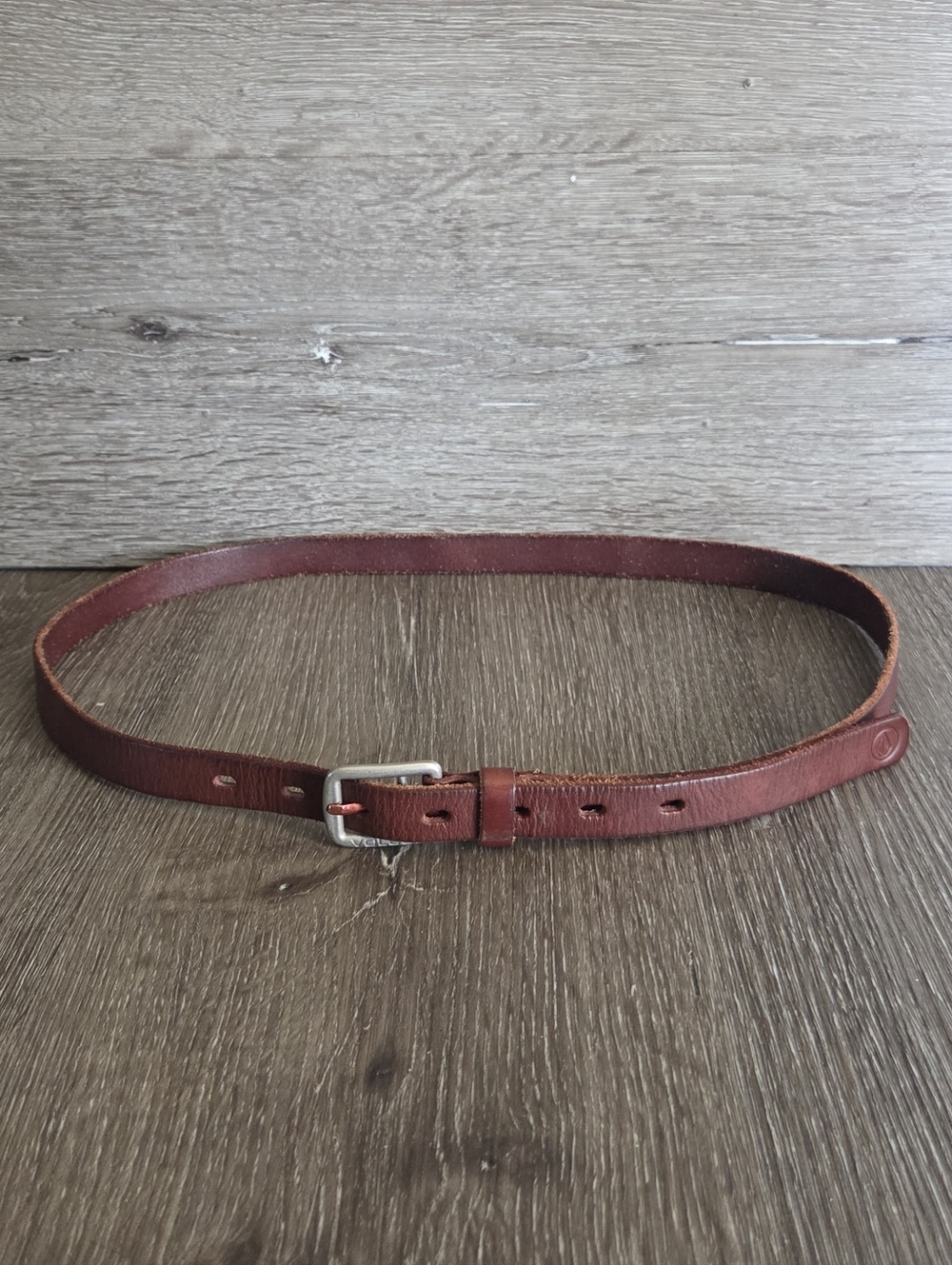Volcom Brown Skinny Leather Belt - Classic Casual - Large
